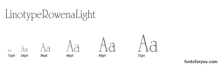 Größen der Schriftart LinotypeRowenaLight