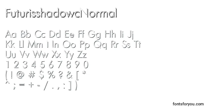 Schriftart FuturisshadowcNormal – Alphabet, Zahlen, spezielle Symbole