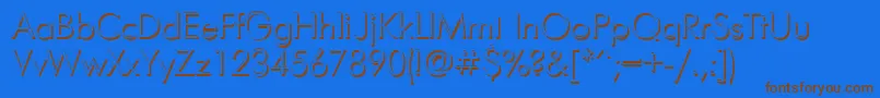 FuturisshadowcNormal-Schriftart – Braune Schriften auf blauem Hintergrund
