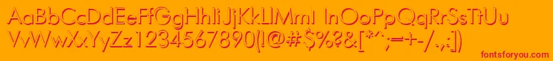 FuturisshadowcNormal Font – Red Fonts on Orange Background