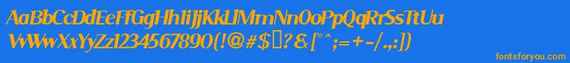 Serimi-Schriftart – Orangefarbene Schriften auf blauem Hintergrund
