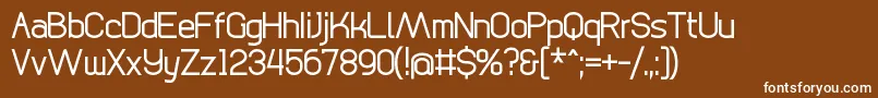 DigicityRegular-fontti – valkoiset fontit ruskealla taustalla