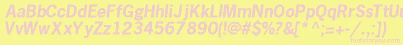 MacrosskBoldItalic Font – Pink Fonts on Yellow Background