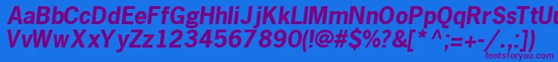 MacrosskBoldItalic Font – Purple Fonts on Blue Background