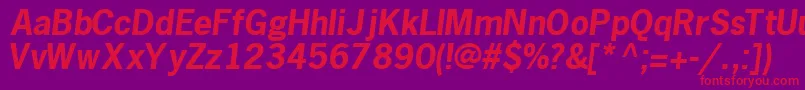 MacrosskBoldItalic Font – Red Fonts on Purple Background