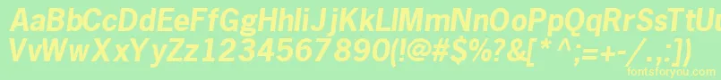 MacrosskBoldItalic Font – Yellow Fonts on Green Background