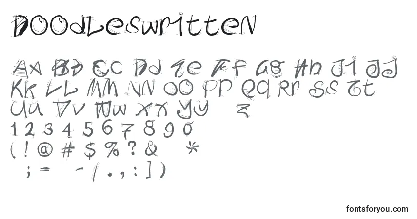Czcionka Doodleswritten – alfabet, cyfry, specjalne znaki