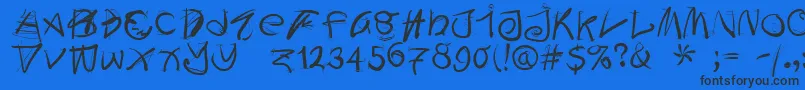 Doodleswritten-fontti – mustat fontit sinisellä taustalla