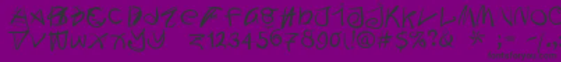 Doodleswritten-Schriftart – Schwarze Schriften auf violettem Hintergrund