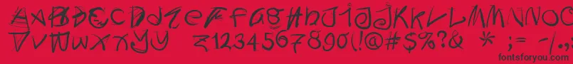 Doodleswritten Font – Black Fonts on Red Background