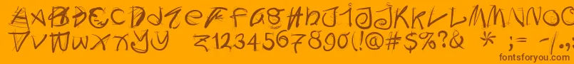 Doodleswritten Font – Brown Fonts on Orange Background