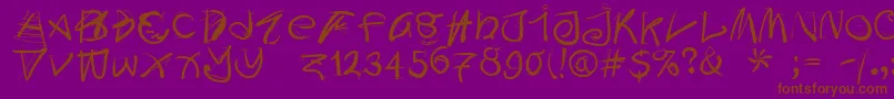 Doodleswritten Font – Brown Fonts on Purple Background