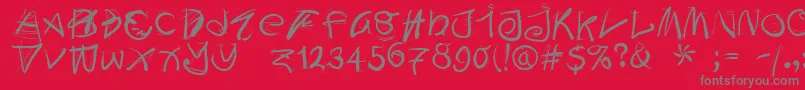 Doodleswritten Font – Gray Fonts on Red Background