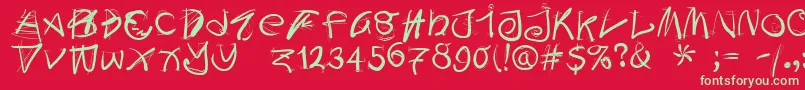 Doodleswritten Font – Green Fonts on Red Background