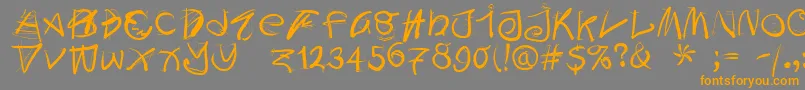 Doodleswritten Font – Orange Fonts on Gray Background