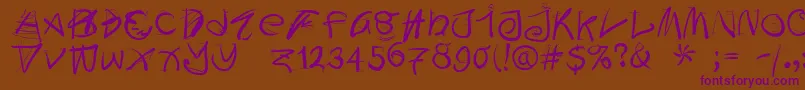 Doodleswritten Font – Purple Fonts on Brown Background