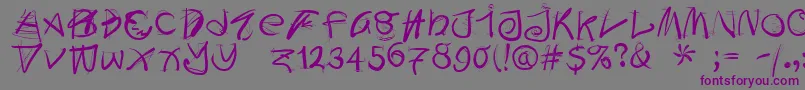 Doodleswritten Font – Purple Fonts on Gray Background