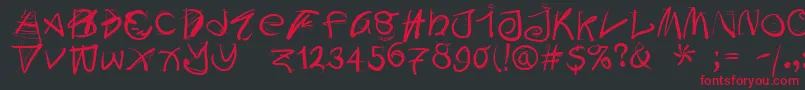 Doodleswritten Font – Red Fonts on Black Background