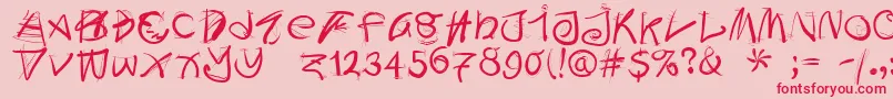 Doodleswritten Font – Red Fonts on Pink Background