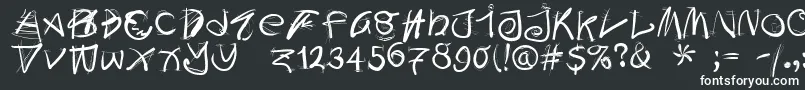Doodleswritten-fontti – valkoiset fontit mustalla taustalla