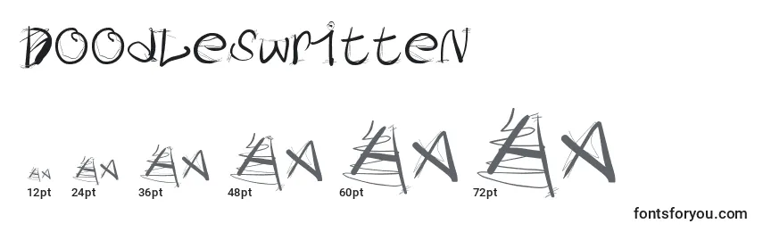 Doodleswritten-fontin koot
