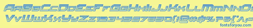 Redrocketchromeital Font – Blue Fonts on Yellow Background