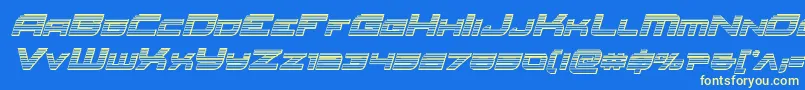 Fonte Redrocketchromeital – fontes amarelas em um fundo azul
