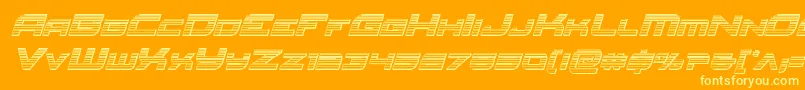 Redrocketchromeital Font – Yellow Fonts on Orange Background