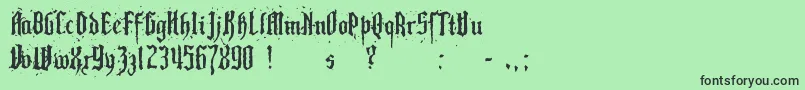 フォントPillbox – 緑の背景に黒い文字
