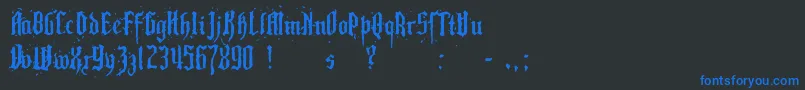 Pillbox-fontti – siniset fontit mustalla taustalla