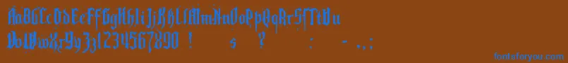 Pillbox-fontti – siniset fontit ruskealla taustalla