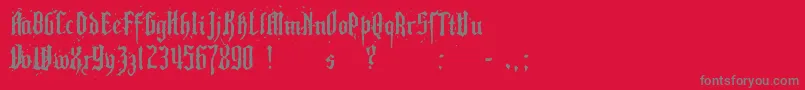 Pillbox-Schriftart – Graue Schriften auf rotem Hintergrund