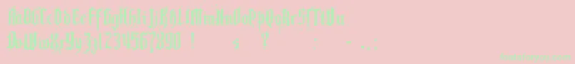 Pillbox Font – Green Fonts on Pink Background