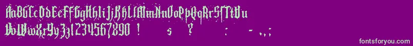 Pillbox Font – Green Fonts on Purple Background