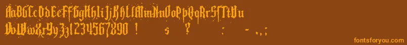 Pillbox Font – Orange Fonts on Brown Background