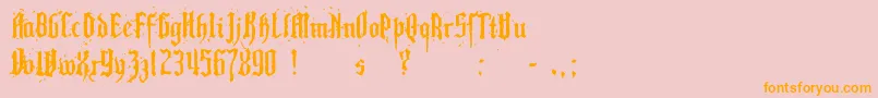 Pillbox Font – Orange Fonts on Pink Background