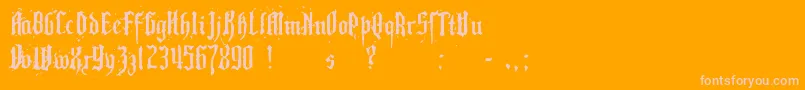Pillbox Font – Pink Fonts on Orange Background