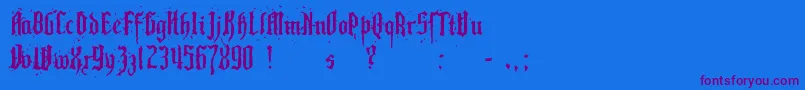 Pillbox Font – Purple Fonts on Blue Background