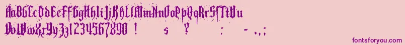 Pillbox-Schriftart – Violette Schriften auf rosa Hintergrund