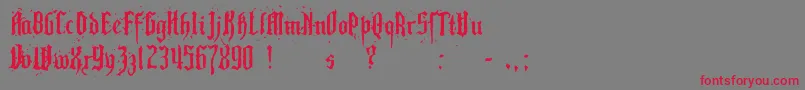 Pillbox Font – Red Fonts on Gray Background