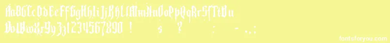 Pillbox Font – White Fonts on Yellow Background