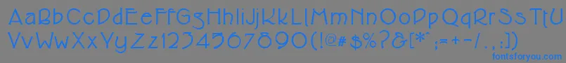 フォントCupolabold – 灰色の背景に青い文字