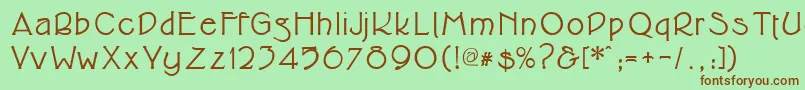 Cupolabold-fontti – ruskeat fontit vihreällä taustalla