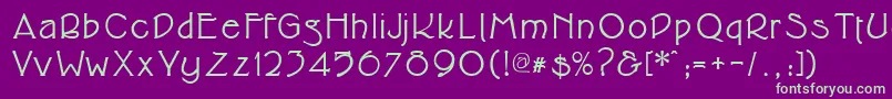 Cupolabold Font – Green Fonts on Purple Background