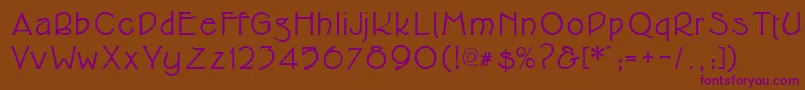 Cupolabold-Schriftart – Violette Schriften auf braunem Hintergrund