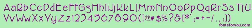 Cupolabold-Schriftart – Violette Schriften auf grünem Hintergrund