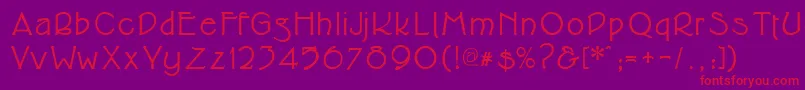 フォントCupolabold – 紫の背景に赤い文字