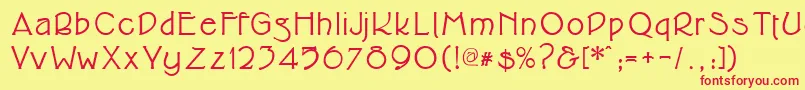Cupolabold Font – Red Fonts on Yellow Background