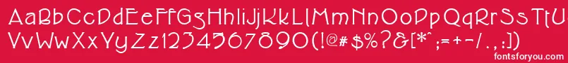 フォントCupolabold – 赤い背景に白い文字