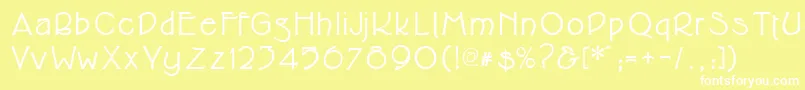 フォントCupolabold – 黄色い背景に白い文字